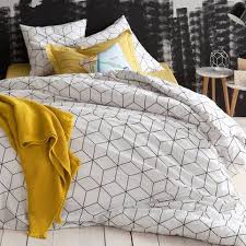 Parure Housse De Couette 1 Ou 2 Taies Coton Imprime Jehaut Blanc 3suisses Parure Housse De Couette House De Couette Housse De Couette