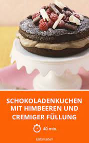 schokoladenkuchen mit himbeeren und cremiger fullu rezept schokoladen kuchen schokoladenkuchen kuchen