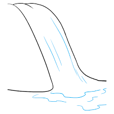 How to draw easy and simple scenery for beginner with oil pastels. How To Draw A Waterfall Really Easy Drawing Tutorial