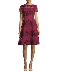 Aidan Mattox Short Sleeve Floral Lace Cocktail Dress Cocktail Dress Lace Cocktail Dress Dresses