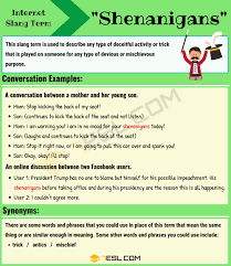 Shenanigans Meaning What Does The Slang Word Shenanigans Mean Essay Writing Skills Teaching Vocabulary English Writing Skills