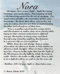 Nora Light Nora Name Names With Meaning Girl Names With Meaning