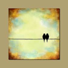 Birds Sitting On A Wire Painting Large Wall Art Birds On A Wire Painting On Sale 275 00 Via Etsy Art Diy Canvas Art Canvas Painting