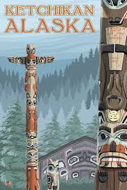 Ketchikan Alaska Alaska Totem Poles Lantern Press Artwork Alaska Art Vintage Travel Posters Travel Posters