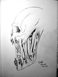 Creepy Skull By Rabatzkatz On Deviantart Creepy Drawings Scary Drawings Dark Art Drawings