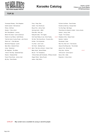 Karaoke Catalog