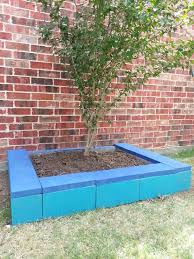 Painted Cinder Block Raised Garden Bed Using Left Over Paint Cheap Weekend Project Garden Beds Cinder Block Garden Raised Garden
