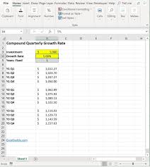 Measures a kpi from the beginning of the quarter up until the current date, but not including today's date. Compound Quarterly Growth Rate Cqgr In Excel Excelbuddy Com
