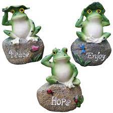 Jean m clark water water lilies ornaments animals small water features ponds fountains marcus harpur please read our licence terms. Frog Garden Statues 3 Pack Lanker 5 Inch Frogs Sitting On Stone Sculptures Outdoor Decor Fairy Garden Ornaments Amazon Com Au Garden