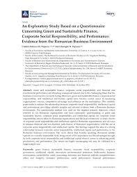 Mtr takes these unfortunate events very. Pdf An Exploratory Study Based On A Questionnaire Concerning Green And Sustainable Finance Corporate Social Responsibility And Performance Evidence From The Romanian Business Environment