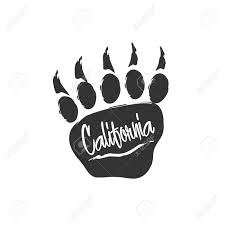 Download 53 bear paw prints cliparts for free. Californian Bear Paw Print Bear Footprint With Lettering And Scratch Stamp For Apparel T Shirt Textile Vector Illustration Royalty Free Cliparts Vectors And Stock Illustration Image 78796157