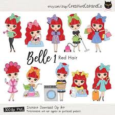red hair girl chores planner clip art laundry housework etsy girls with red hair clip art planner clips