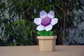 Sadly i don't have a green thumb and over the years i've managed (not intentionally, of course) to kill tons of different house plants, even the ones that were supposed to be very easy to take care of :(. Pot Flower Purple Diy Papercraft Kit On Behance