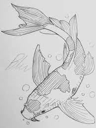 Рисунок рыбы карандашом