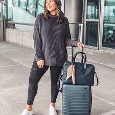 Plus Size Travel Outfit Idea Airport Outfit Idea Comfy Travel Outfit Travel Outfit Plus Size Winter Travel Outfit