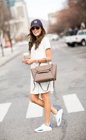 3 Ways To Wear Your Favorite Sneakers From Day To Night Hello Fashion Casual Dress Outfits Sneaker Outfits Women White Sneakers Outfit