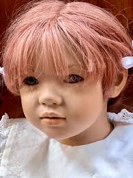 Liliane Himstedt Realistic Vinyl Doll From the Annette Himstedt World  Collection 26 Inches Tall With Real Red Human Hair W/blue Glass Eyes