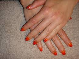 Art Nails Dublin Czerwono Pomaranczowe Ombre Bez Zelu