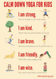 Calm Down Yoga For Kids Printable Poster Pdf Yoga For Kids Teaching Exercise For Kids