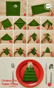 How To Fold Christmas Tree Napkin Diy Tag Christmas Tree Napkin Fold Christmas Tree Napkins Christmas Diy