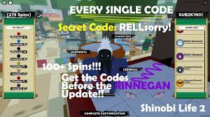 Working shinobi life 2 codes. Shinobi Life 2 All The Codes Get The Codes Before The Rinnegan Update Youtube