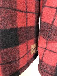 Pull à carreaux polaire John Wayne laine 1/4 zippé rouge et noir moyen pour  homm