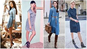 How to wear a denim shirt dress. Denim Shirt Dress With Boots Shop Clothing Shoes Online