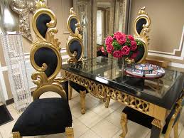 Black And Gold Baroque French Reproduction Decorator Dining Table Louis Xvi Style Dining Room Accessories Diy Interior Decor Decor