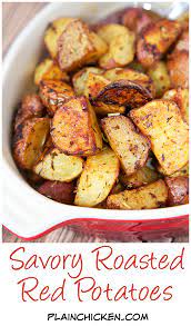 Savory Roasted Red Potatoes Recipe Red Potatoes Tossed In Oil Rosemary Worcestershire Garlic Paprika And Bak Red Potato Recipes Recipes Vegetable Recipes