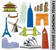 Famous Landmark Clipart Graphic Place Monument Clip Art Etsy Clip Art Famous Landmarks Digital Graphics