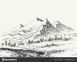 Telecharger Croquis De Paysage De Montagnes Illustration Croquis De Paysage Dessin Montagne Dessin Paysage Neige