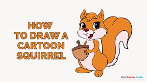 Learn How To Draw A Cartoon Squirrel Easy Step By Step Drawing Tutorial For Kids And Beginners Ca Easy Drawings Drawing Tutorials For Kids Squirrel Painting