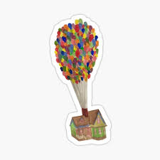 Up movie house with balloons. House Balloons Stickers Redbubble