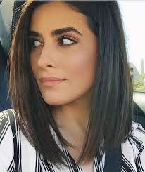 Sleek Straight Look Longer In Front Medium Hair Styles Hair Lengths Thick Hair Styles