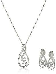 Black And White Diamond Intertwining Infinity Necklace Earrings And Bracelet Sterling Silver And Diamond Infinity Pendant Necklace And Earrings Jewelry Set 1 10 Cttw Jewelry Sets Infinity Pendant Jewelry