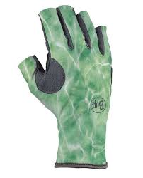 Buff Pro Series Angler 3 Bug Slinger Gloves Water Camo Green
