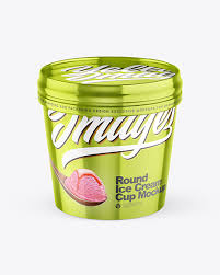 Download Ice Cream Paper Cup With Mango Sauce Mockup Yellow Author