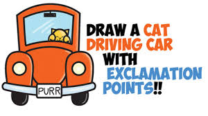 Read through this post to know some simple and different cars drawing ideas to teach your kids. How To Draw Cute Cartoon Cat Driving A Car From Exclamation Points Easy Step By Step Drawing Tutorial For Kids How To Draw Step By Step Drawing Tutorials
