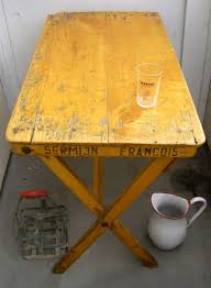 Antique French Cafe Table Beautiful Aged Wood With Working Folding Legs And Stenciled Advertisement On Sides Franco Cafe Tables French Cafe French Antiques