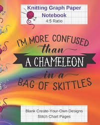 more confused than a chameleon knitting graph paper notebook