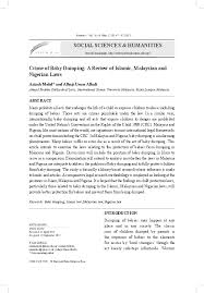 The effects of baby dumping can be devastating. Pdf Crime Of Baby Dumping A Review Of Islamic Malaysian And Nigerian Laws Ying Wei Chin Academia Edu
