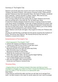 The knights argue about who gets dibs on emily. Summary Of The Knight S Tale