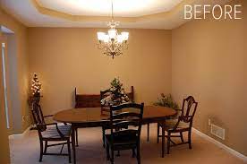They both had headaches, and they spent the day in the living room. Before After Dining Room Turned Library Design Sponge