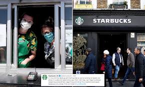Starbucks drive thru kennedy & lawrence. Starbucks Reopening 150 Coffee Shops For Takeaways Becoming Latest National Chain Exiting Lockdown Daily Mail Online