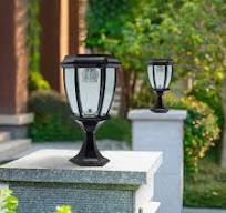 2-Pack Solar LED Post Light Lamp Yard Driveway Fence Outdoor Pillar Lights