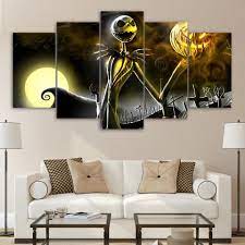 Artsailing Hd 5 Piece Canvas Art Painting The Nightmare Before Christmas Pictures For Living Room Modern Home Decor Ny 7604b Living Room Pictures 5 Piece Canvas Art Living Room Modern