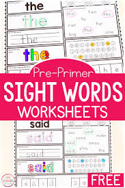 Applying child development principles at home: Free Printable Pre K Sight Word Worksheets