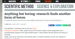 Dominic Posted A Cool Resource About Boron The Article Draws Focus To How Matter Can Kind Of Have A Mind Of Its Own Scientific Method Boron Mindfulness