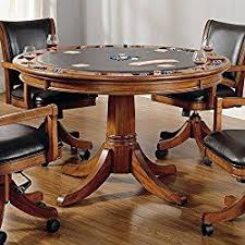 Hillsdale Furniture 4186gtb Park View 52 Round Game Table With Reversible Top Dark Brown Leather Gaming Surface China Birch And Veneers Construction In Medium Poker Table Dining Table Hillsdale Furniture