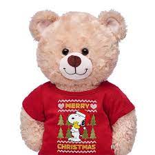 Snoopy Christmas T Shirt For Stuffed Animals Shop Build A Bear Snoopy Christmas Build A Bear Bear